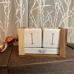 Rae Dunn | Office | Rae Dunn Wooden Perpetual Calendar With White ...